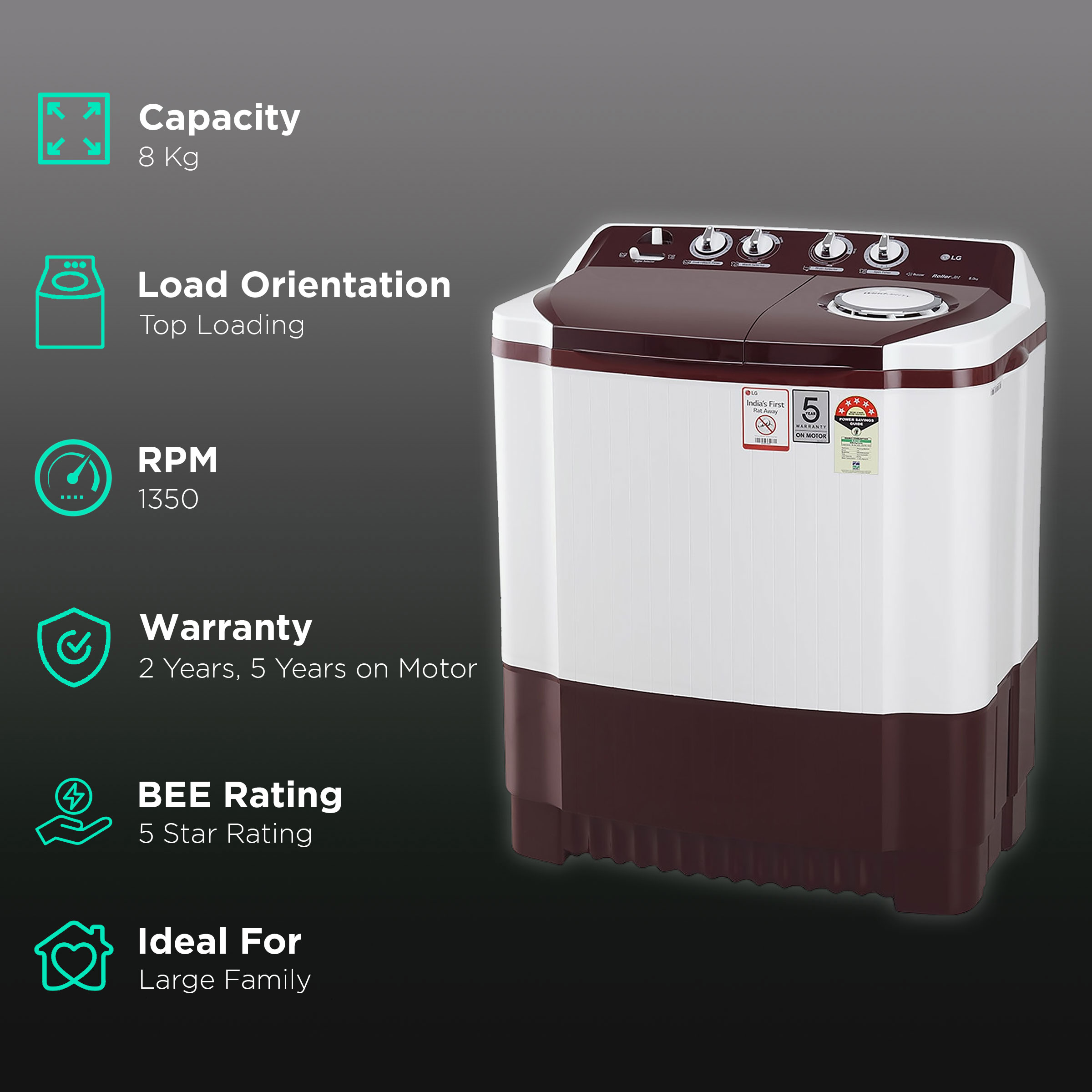 lg washing machine p8030sraz price