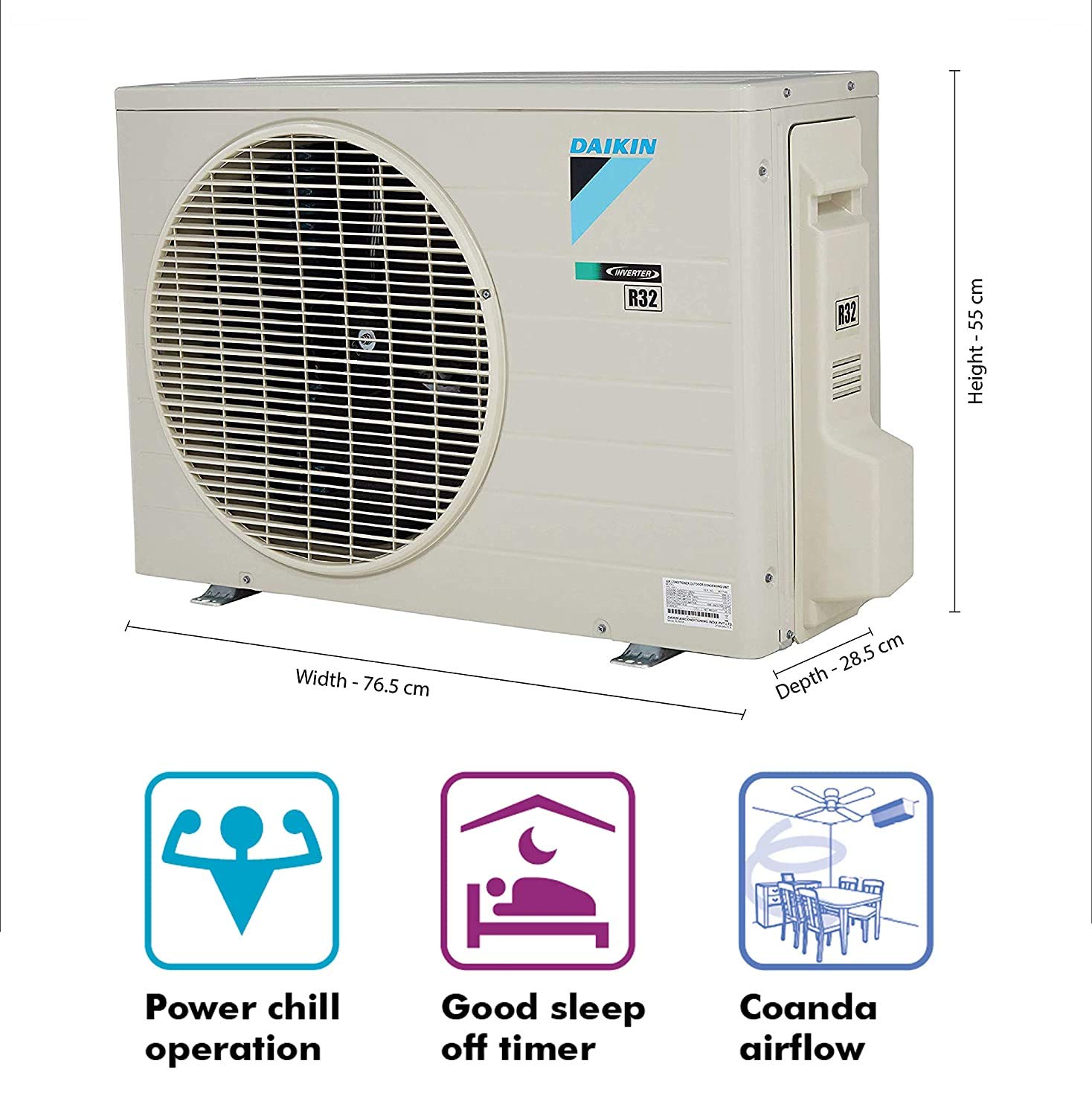 daikin 1 ton ac room size