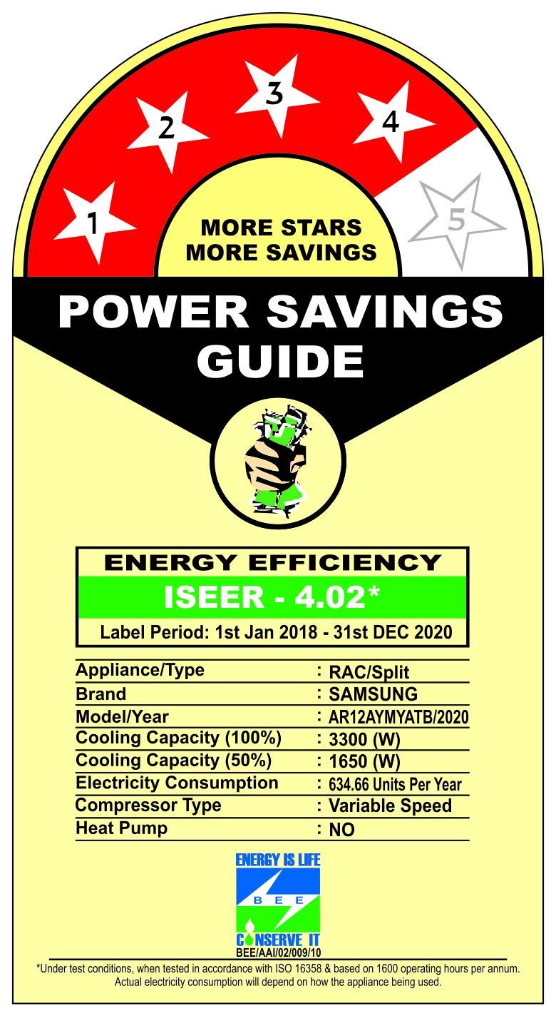 samsung 1 ton ac power consumption