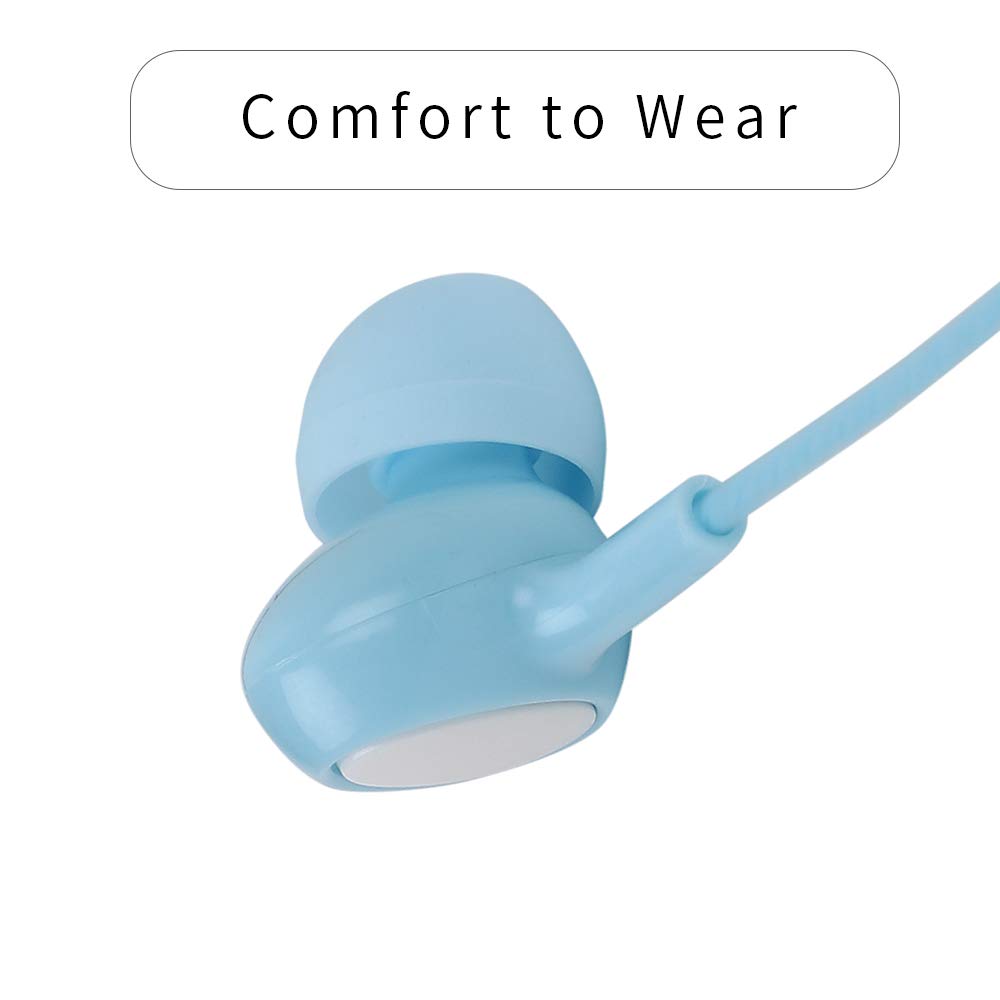 MINISO Pea Earphone with Mic in Ear Headphones Comfortable Earbuds Cute Earphones for Mobile Smartphones Apple Xiaomi Realme Oppo Samsung for Mobile Smartphones Blue White