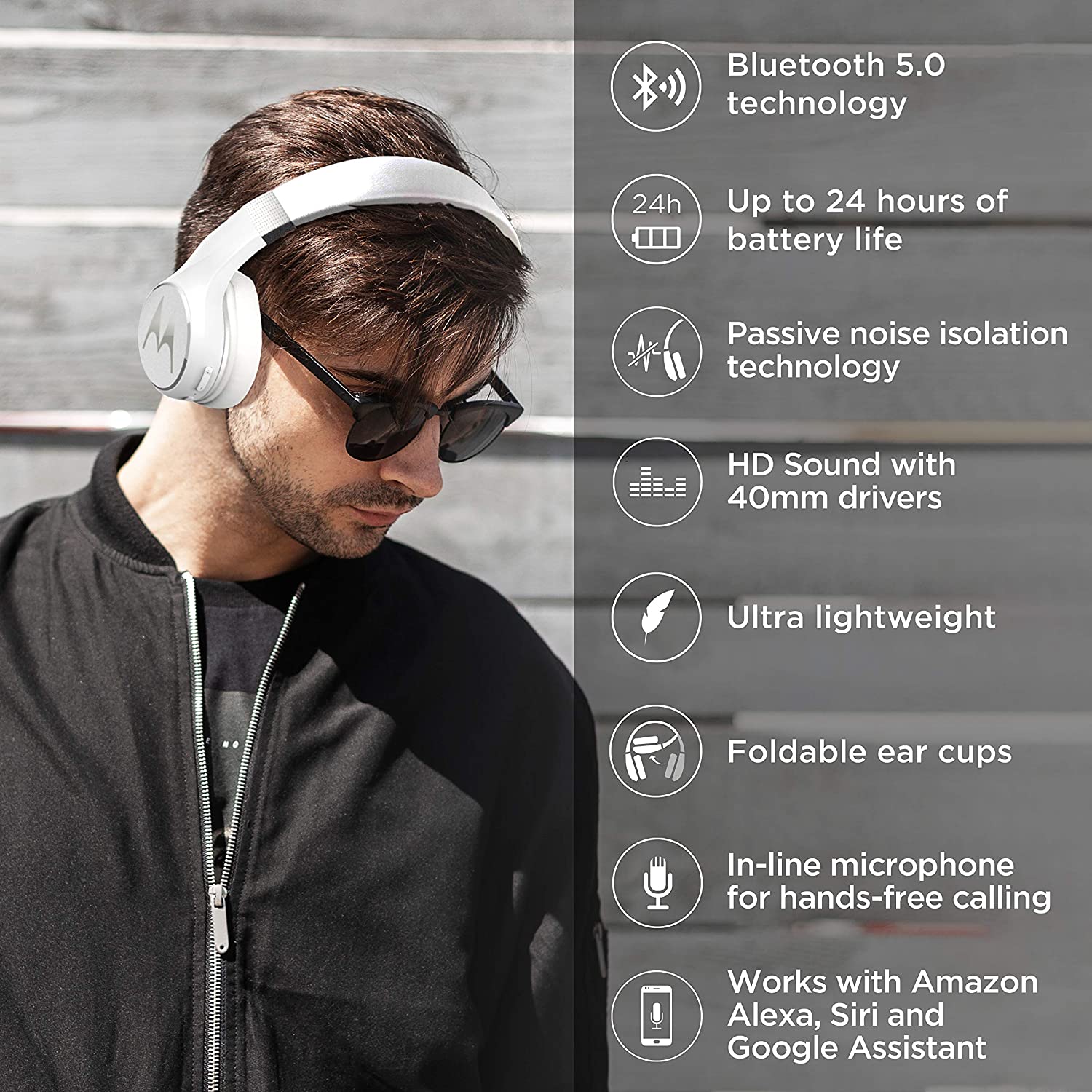 Motorola Lifestyle Studio Quality Escape 220 Over Ear Wireless Bluetooth Over Ear Headset Headphone Earphone