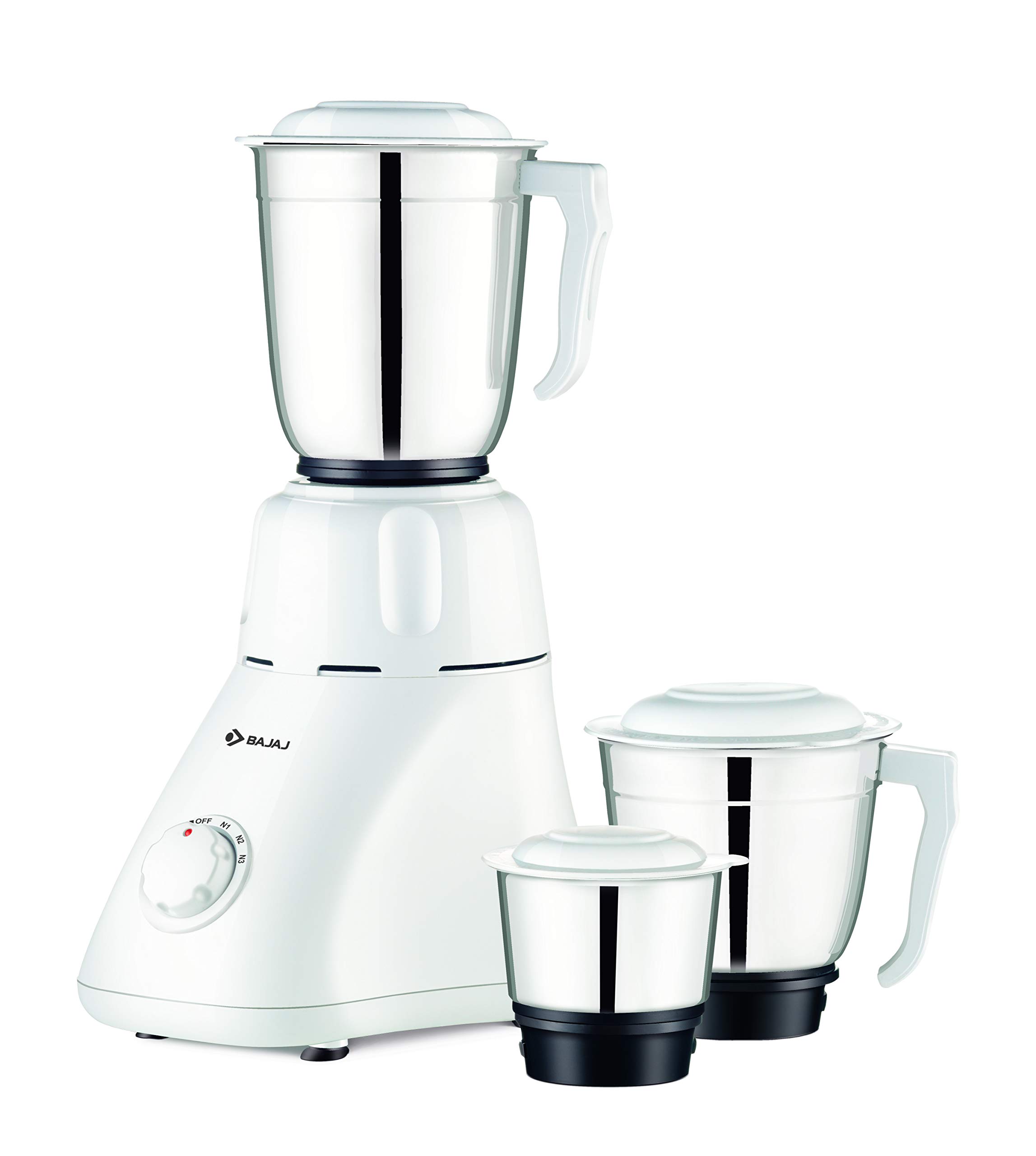 Bajaj Ion 500 Watt Mixer Grinder with 3 Jars (White)