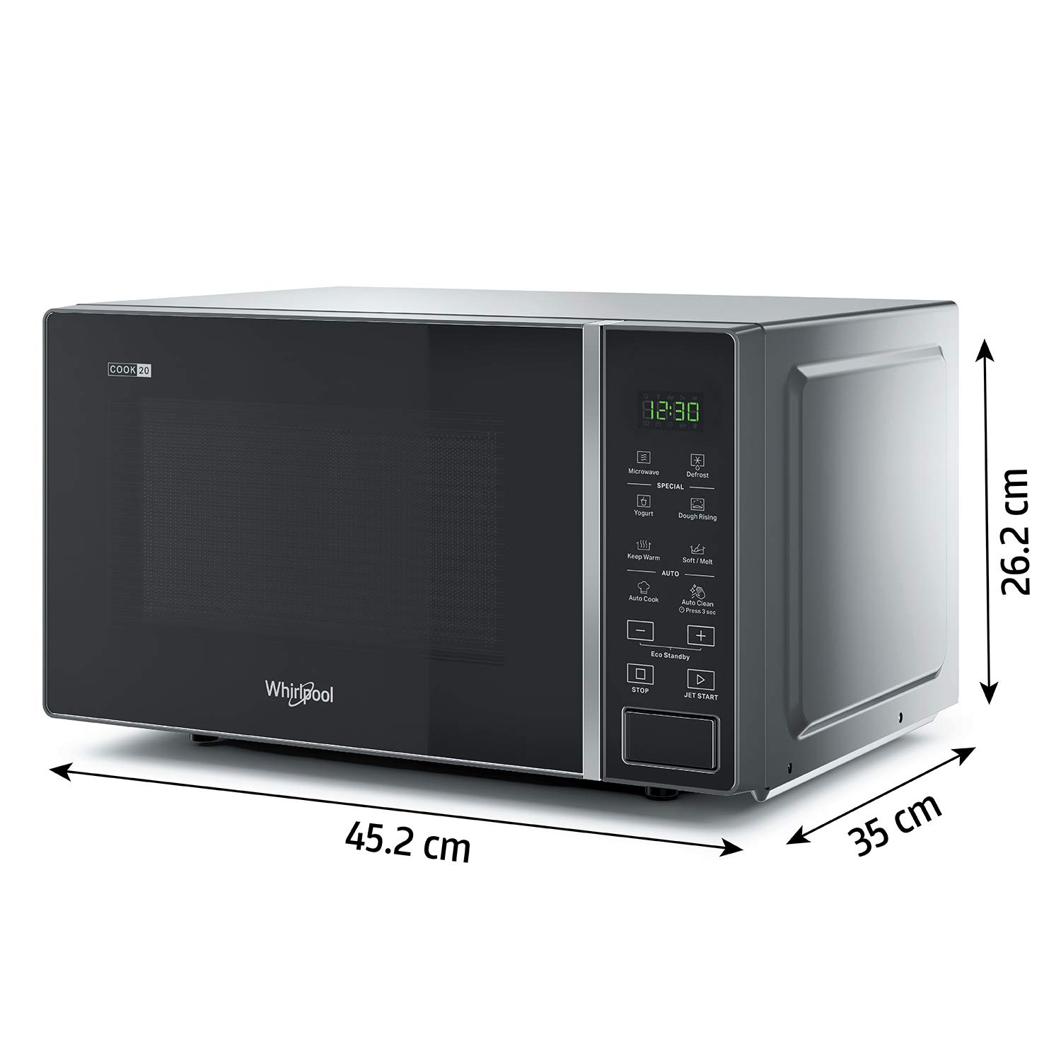 Whirlpool microwave deals size