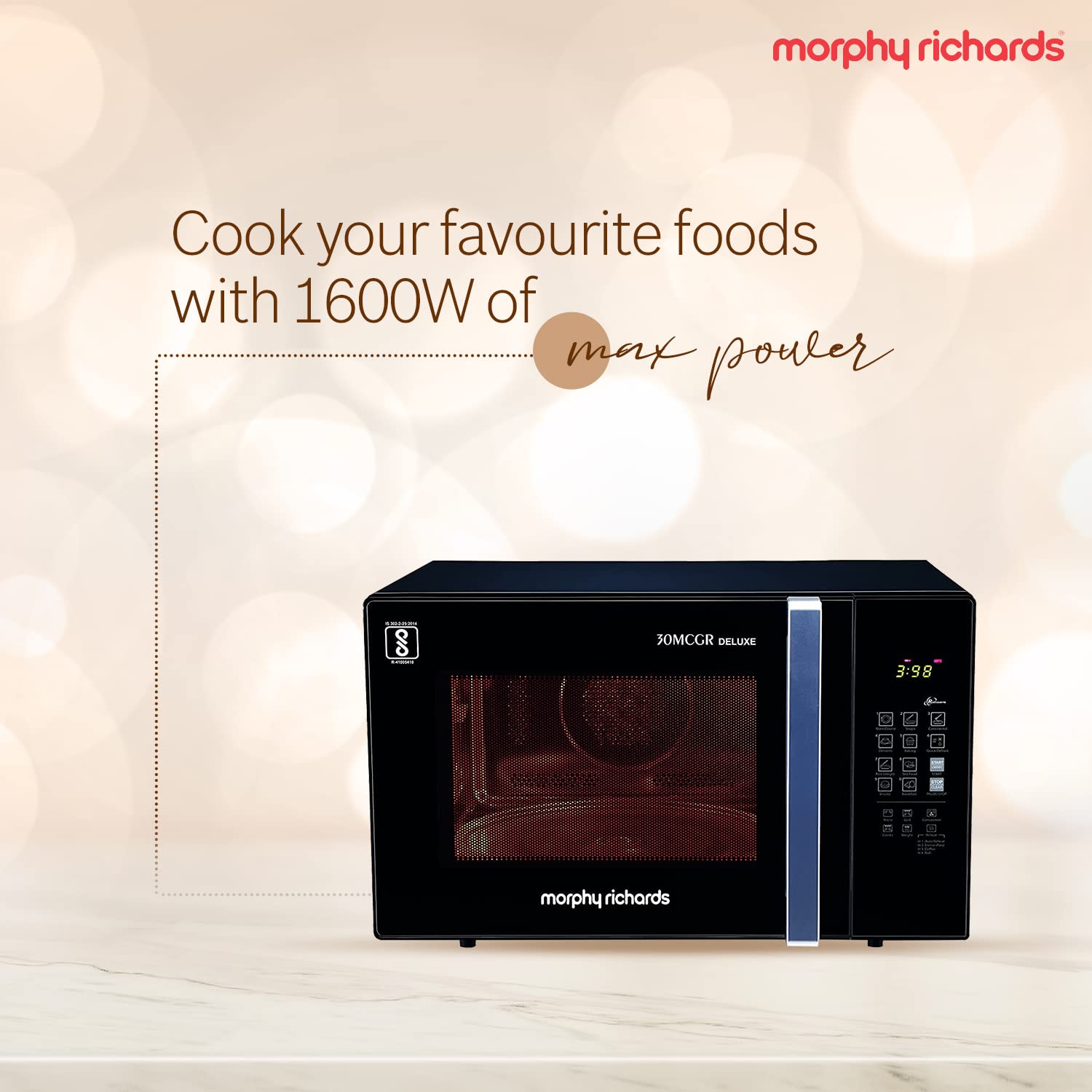 morphy richards 30 l convection microwave oven 30mcgr deluxe black