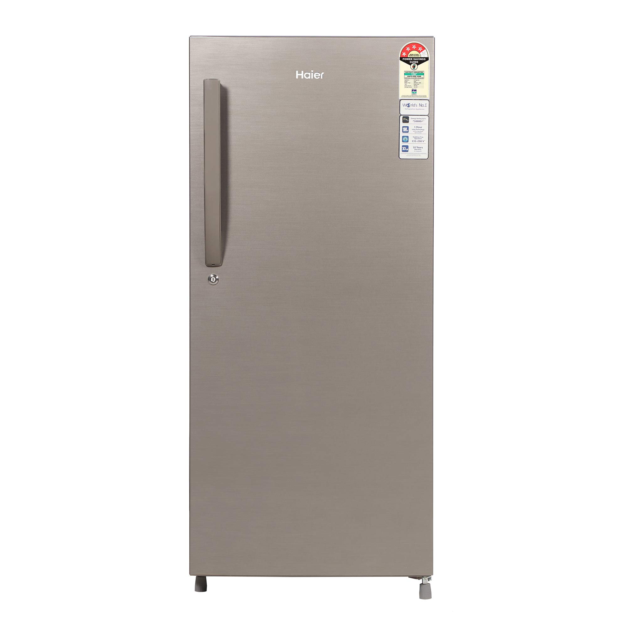Haier 195 L 4 Star Direct-Cool Single-Door Refrigerator (HED- 20CFDS,  Dazzle Steel)