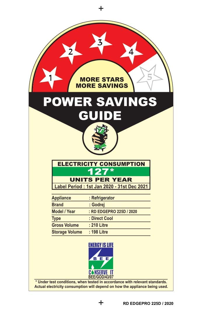 4 star refrigerator power consumption