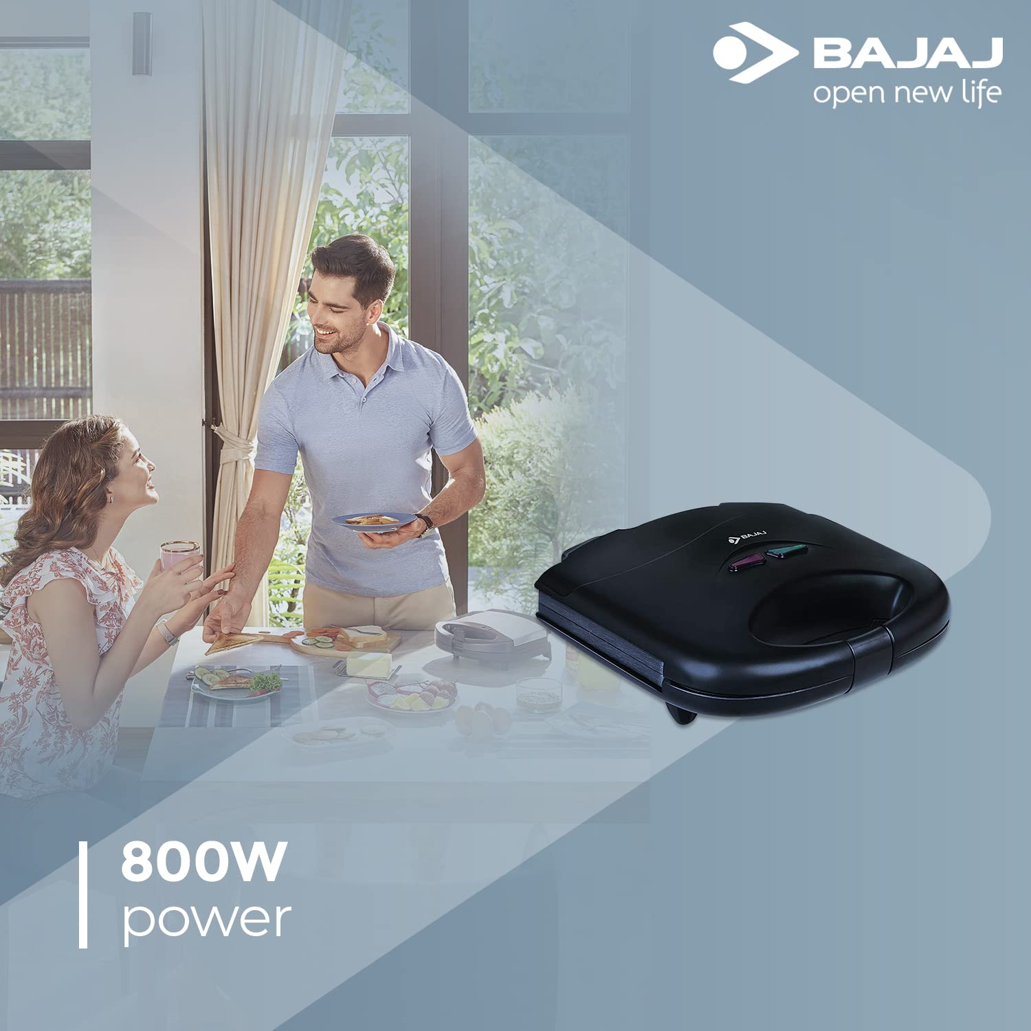 Bajaj SWX 3 Deluxe Sandwich Toaster 800W Black Regular Model