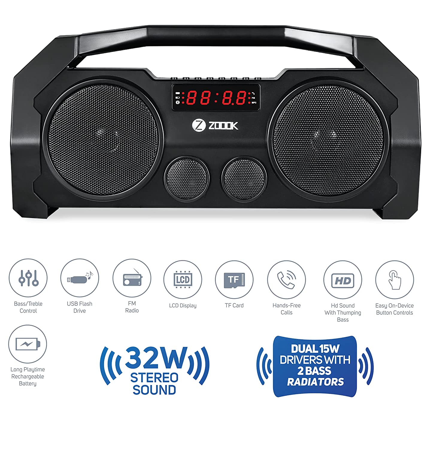 Zoook rocker boombox+ store 32w