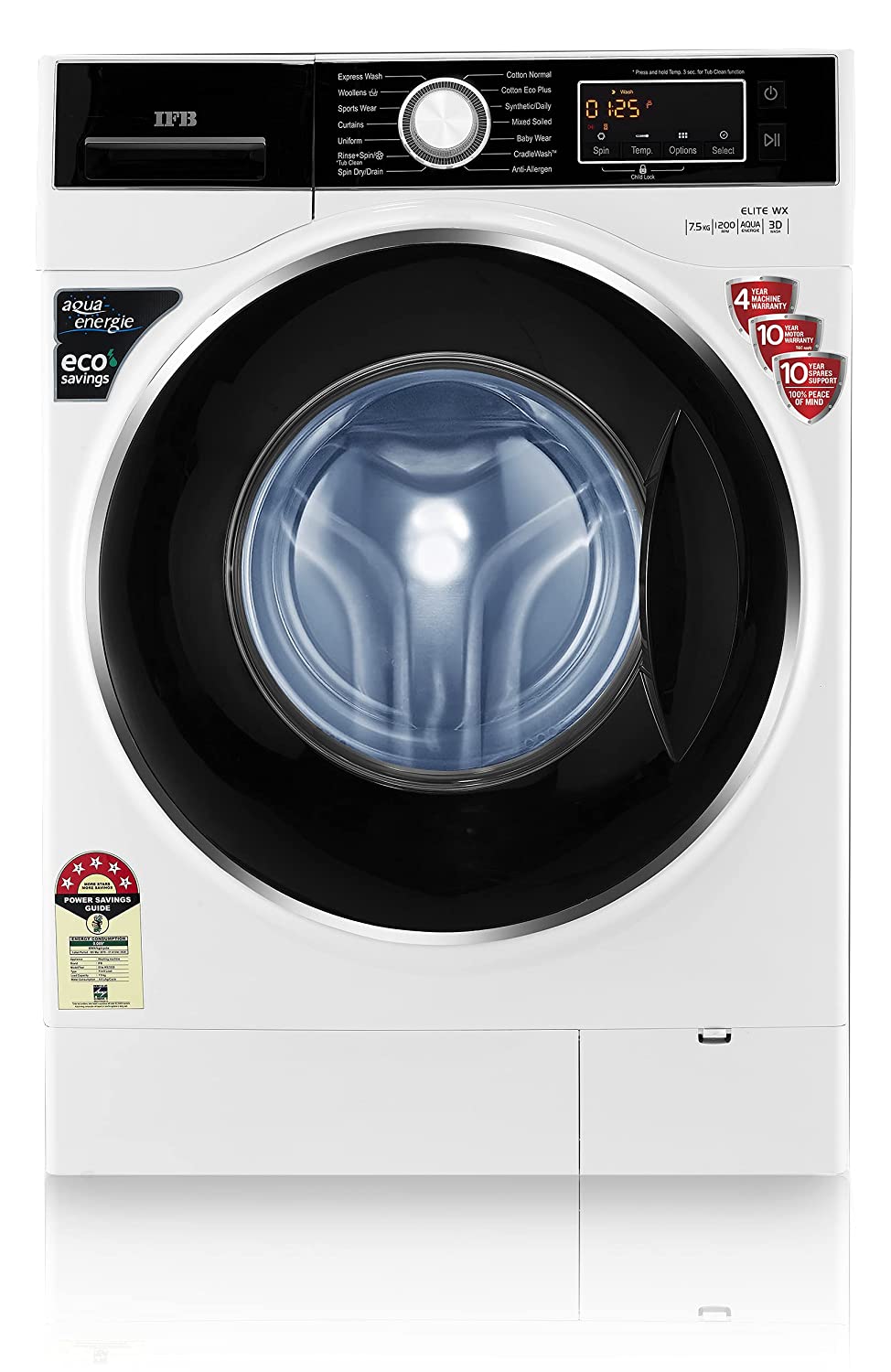 ifb 7.5 kg washing machine front load