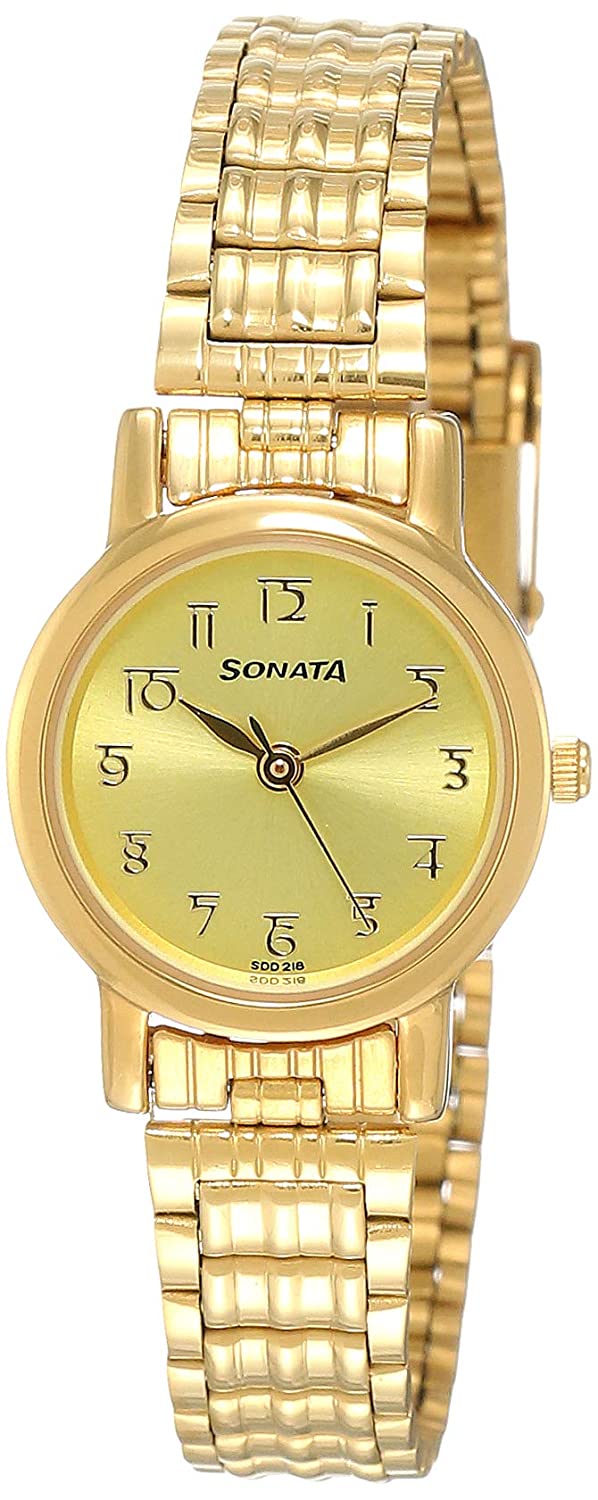 Sonata Analog Gold Dial Women's Watch 8048YAE | eBay