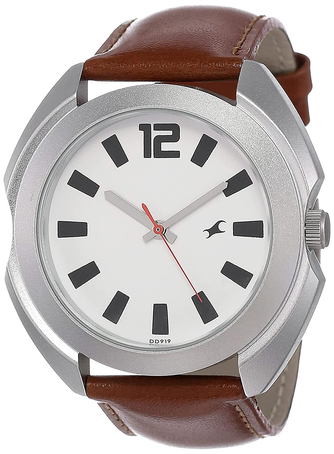 Fastrack Quartz Analog Grey Dial leather Strap Watch for Girls